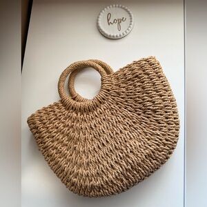 Woven Tan Handbag
